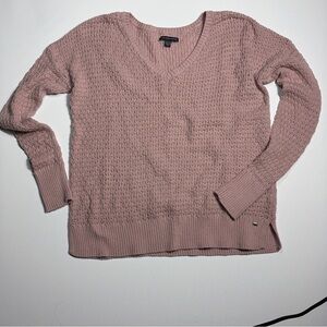 American Eagle Outfitters Dusty Pink V-Neck Sweater small